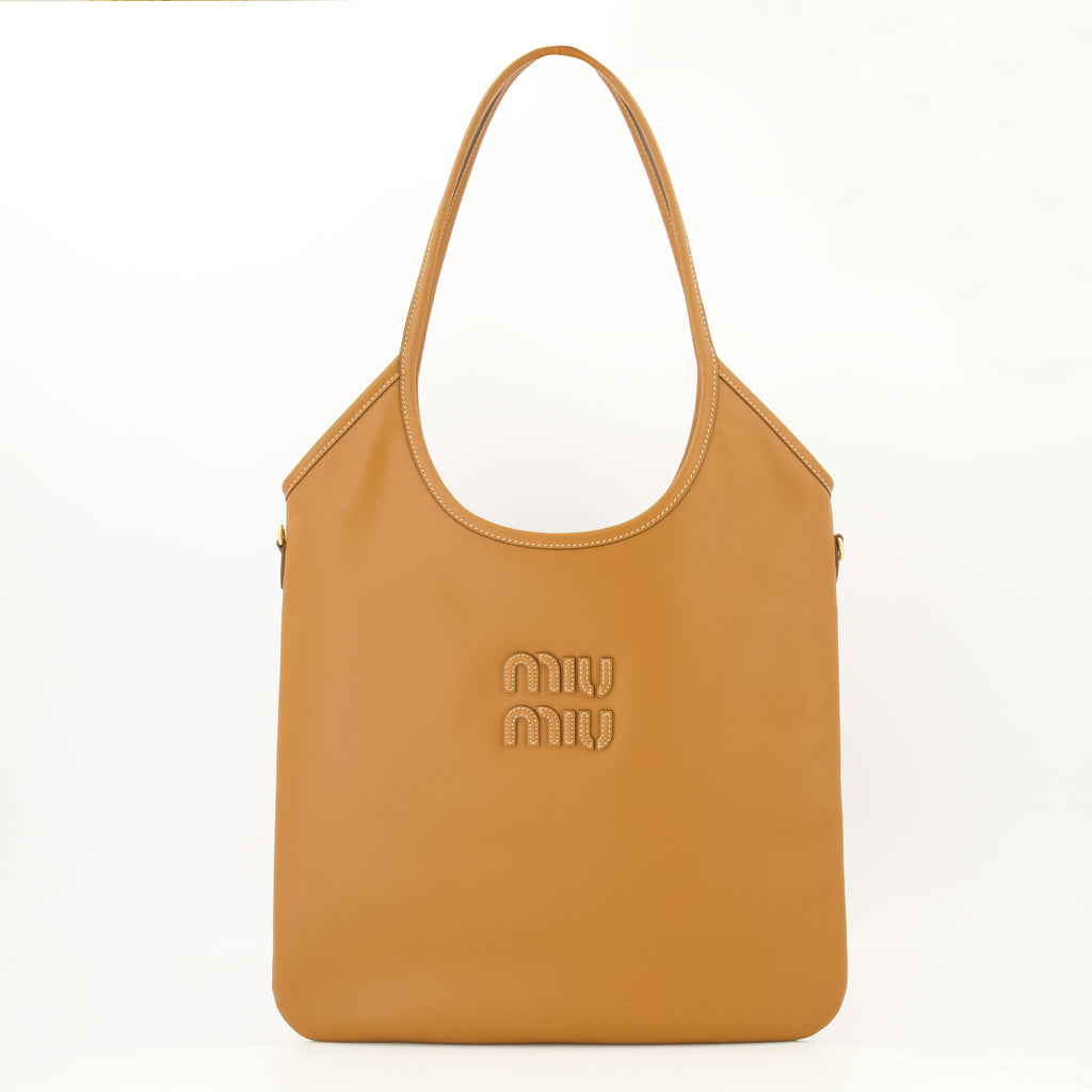 Sacs à main et épaule Borsa in Pelle Marrone Ivy Miu Miu Marron Femme