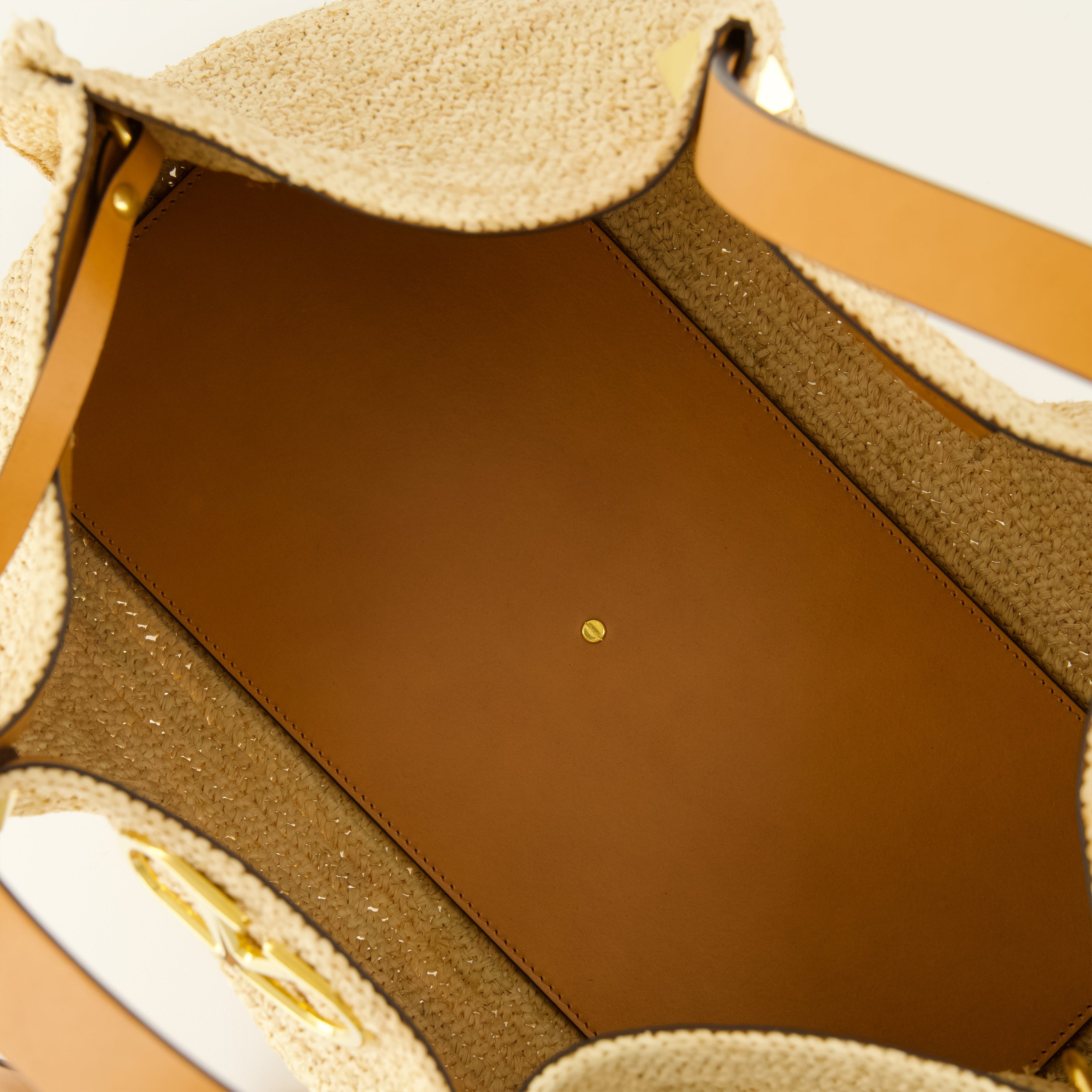 Sacs cabas Borsa Estiva Media in Paglia Valentino Garavani Beige Femme