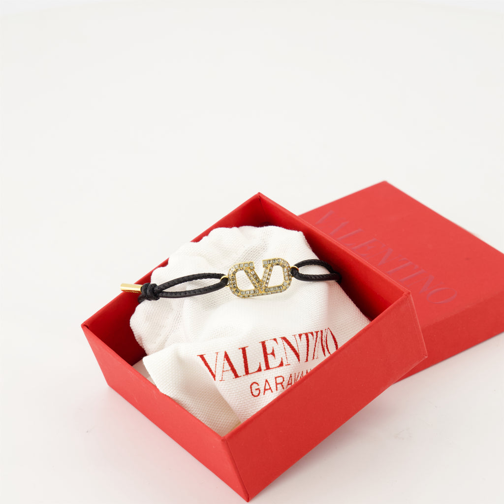 Bijoux Bracelet cordon VLogo Valentino Garavani Noir Femme