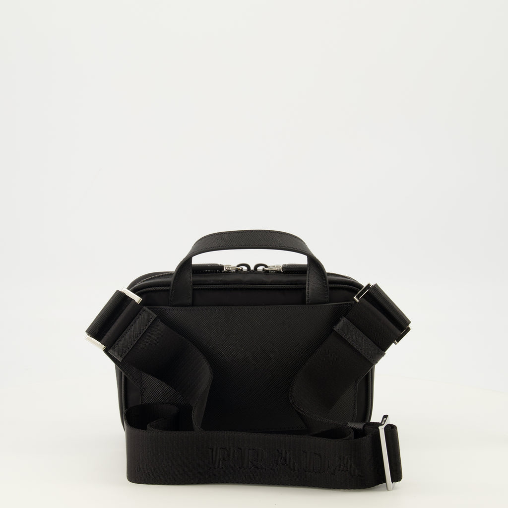 Sacs bandoulière Borsa in pelle nera e Re-Nylon Prada Noir Homme
