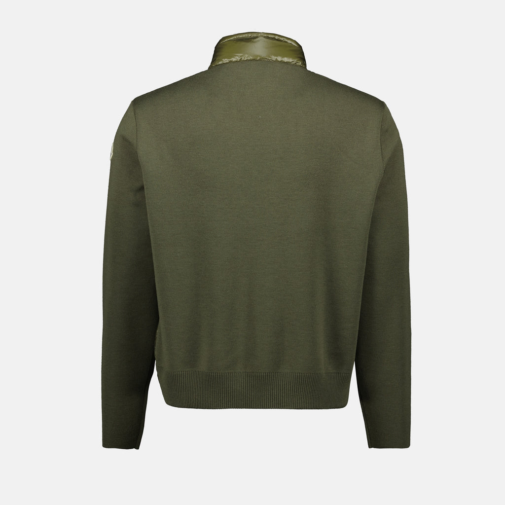 Vestes Veste bi-matière matelassée Moncler Kaki Homme