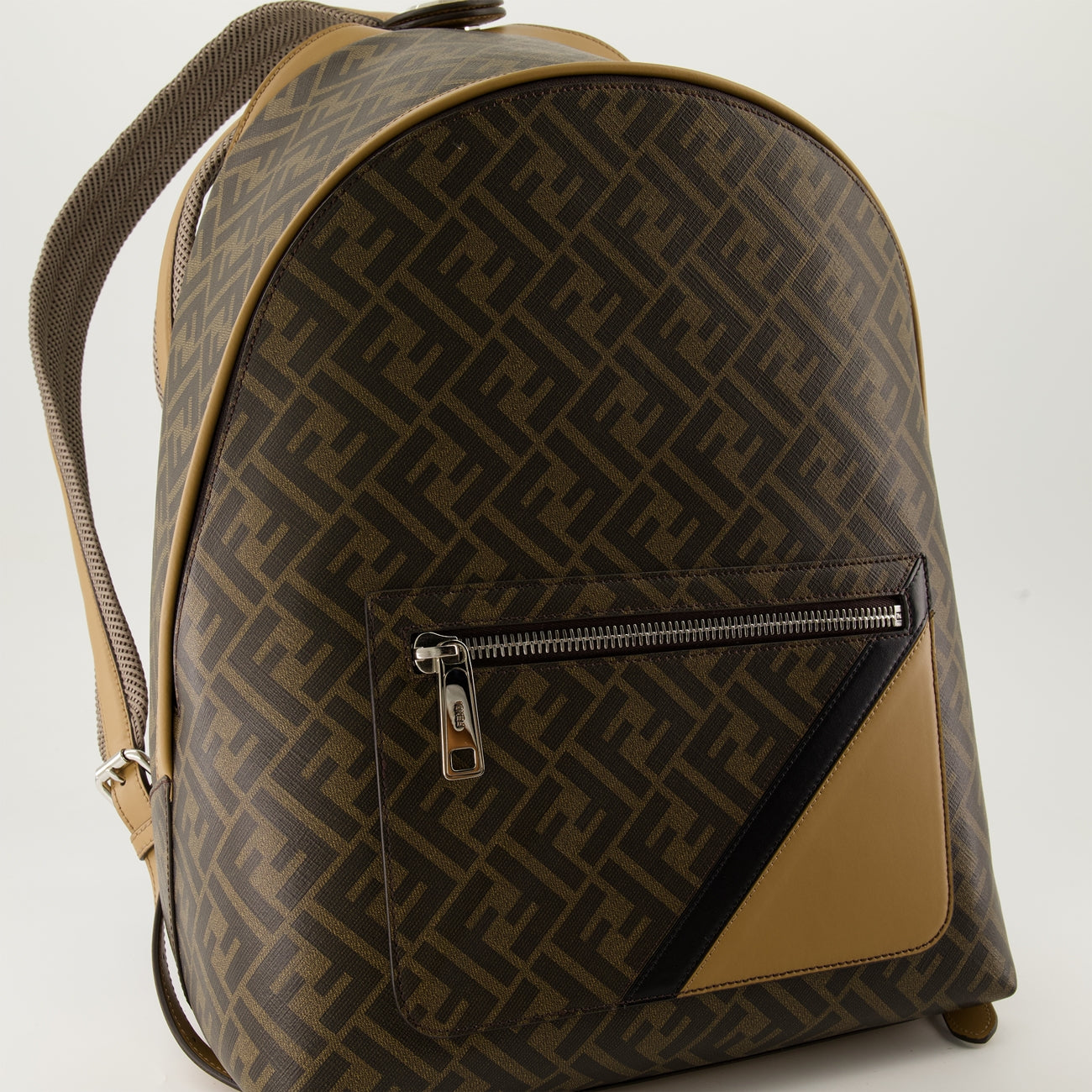 Zaini Chiodo Diagonal Backpack Fendi Marrone Homme