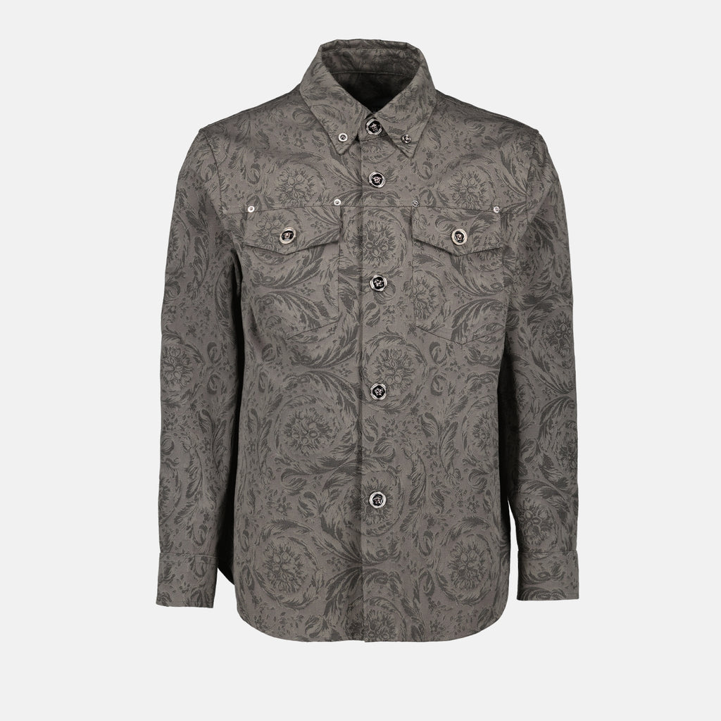 Hemden Barocco Overshirt Versace Grau Männer