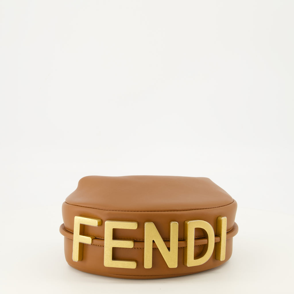 Sacs à main et épaule Borsa Mini in Pelle Marrone Fendigraphy Fendi Marron Femme