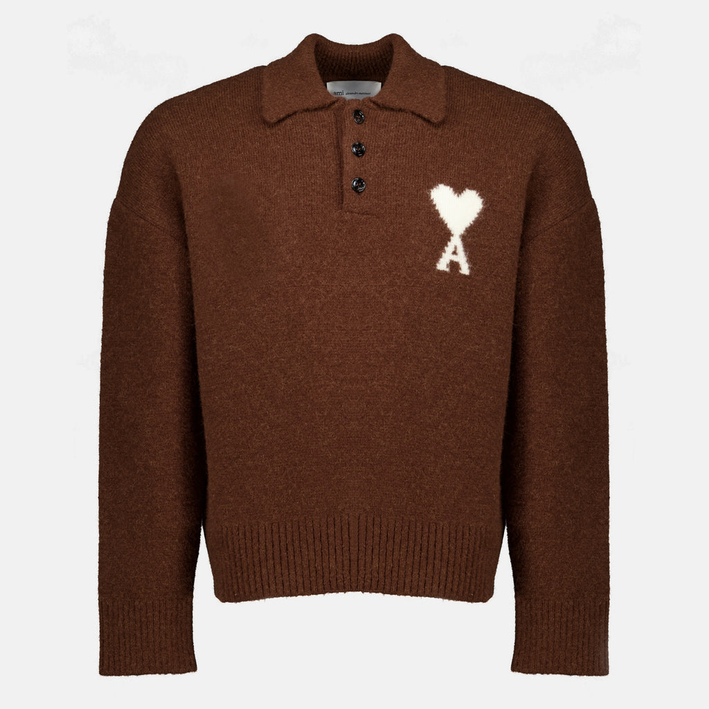 Polos Suéter de Alpaca Marrón Ami PARIS Marron Unisexe
