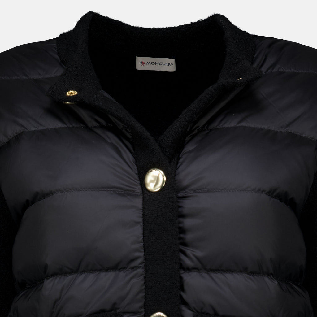 Vestes Cardigan bi-matière noir Moncler Noir Femme