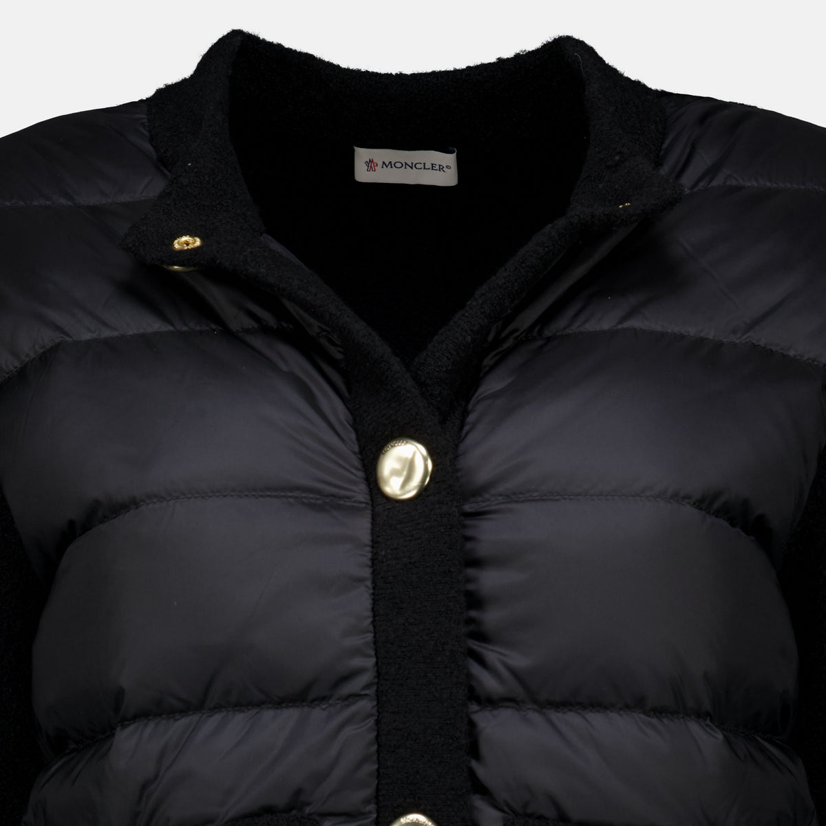 Vestes Cardigan bi-matière noir Moncler Noir Femme