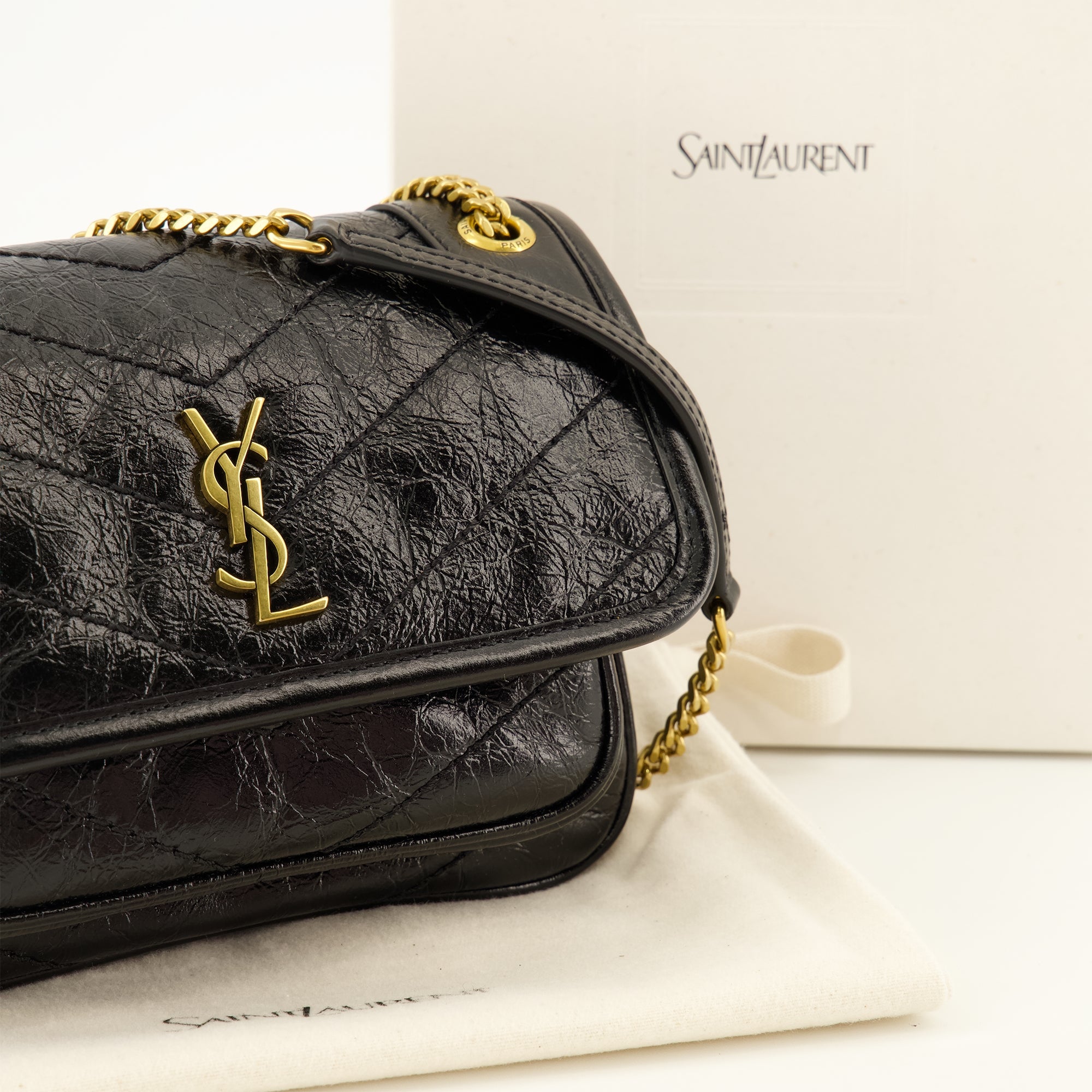 Sacs à main et épaule Niki ミニ ブラック レザー バッグ Saint Laurent Noir Femme