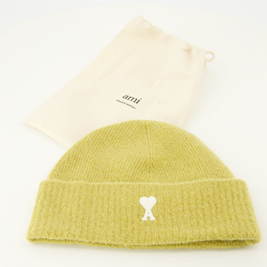 Chapeaux, casquettes et bonnets Ami de coeur Beanie Ami PARIS Jaune Unisexe