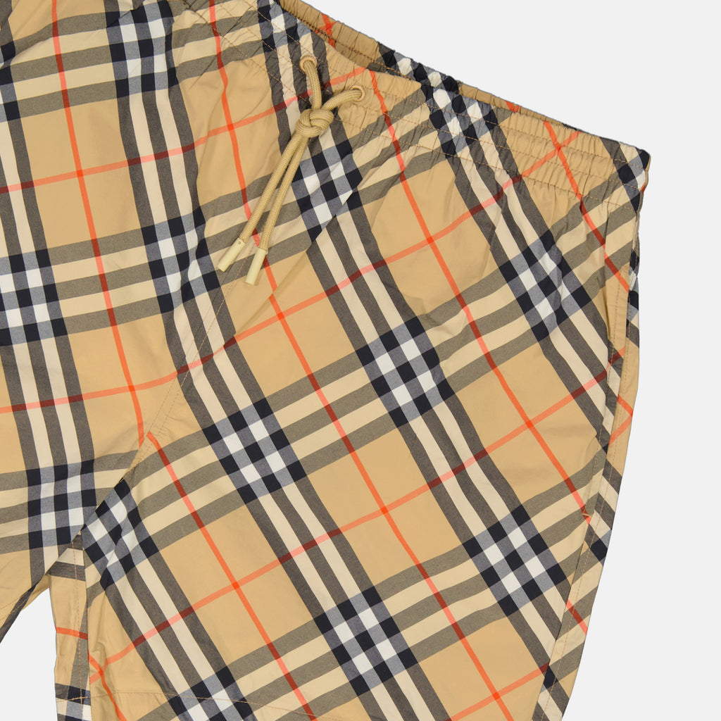 Beachwear Maillot de bain à carreaux Burberry Beige Homme