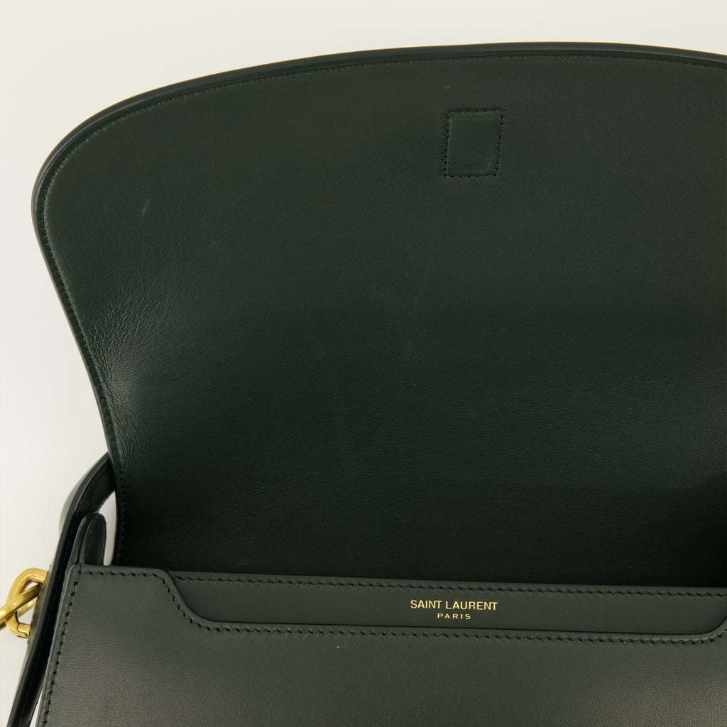 Sacs à main et épaule Sac Voltaire en cuir vert foncé Saint Laurent Vert Femme