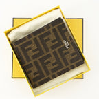 Pequeños artículos de cuero Billetera FF Fendi Marrón Homme