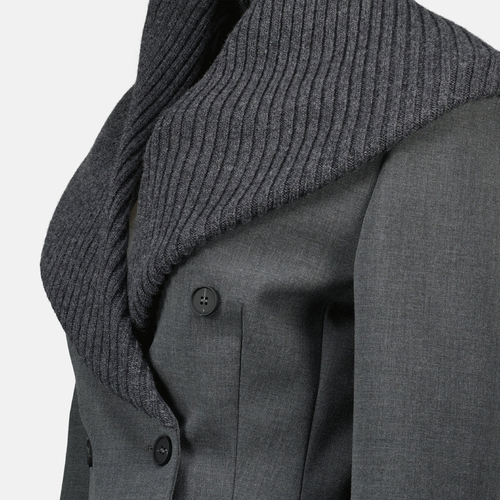 Image of the G-Olden gray short jacket from the Diesel brand for Women - Spring-Summer 2026 - Detailed View_2