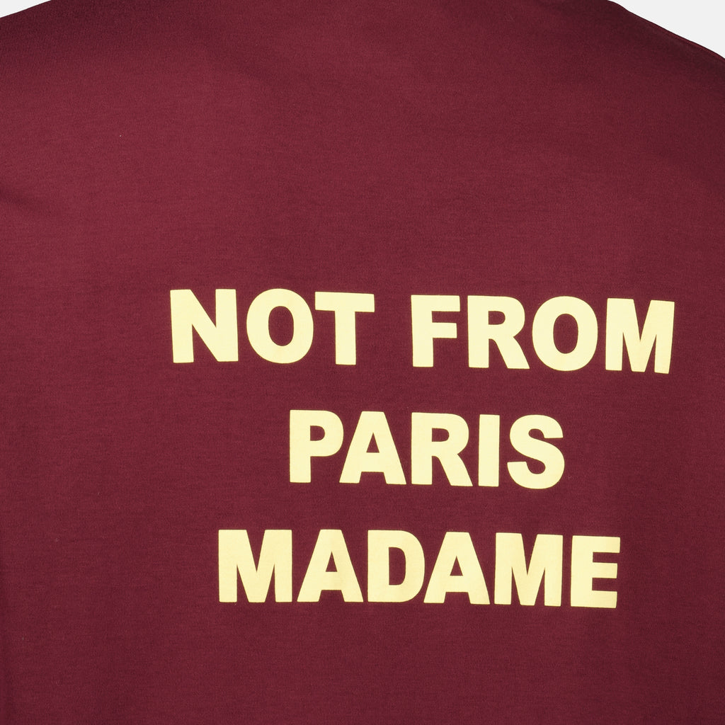 Image de l'article T-shirt Slogan bordeaux de la marque Drole De Monsieur pour Homme - Saison Automne-Hiver 2025 - Vue détaillée_2