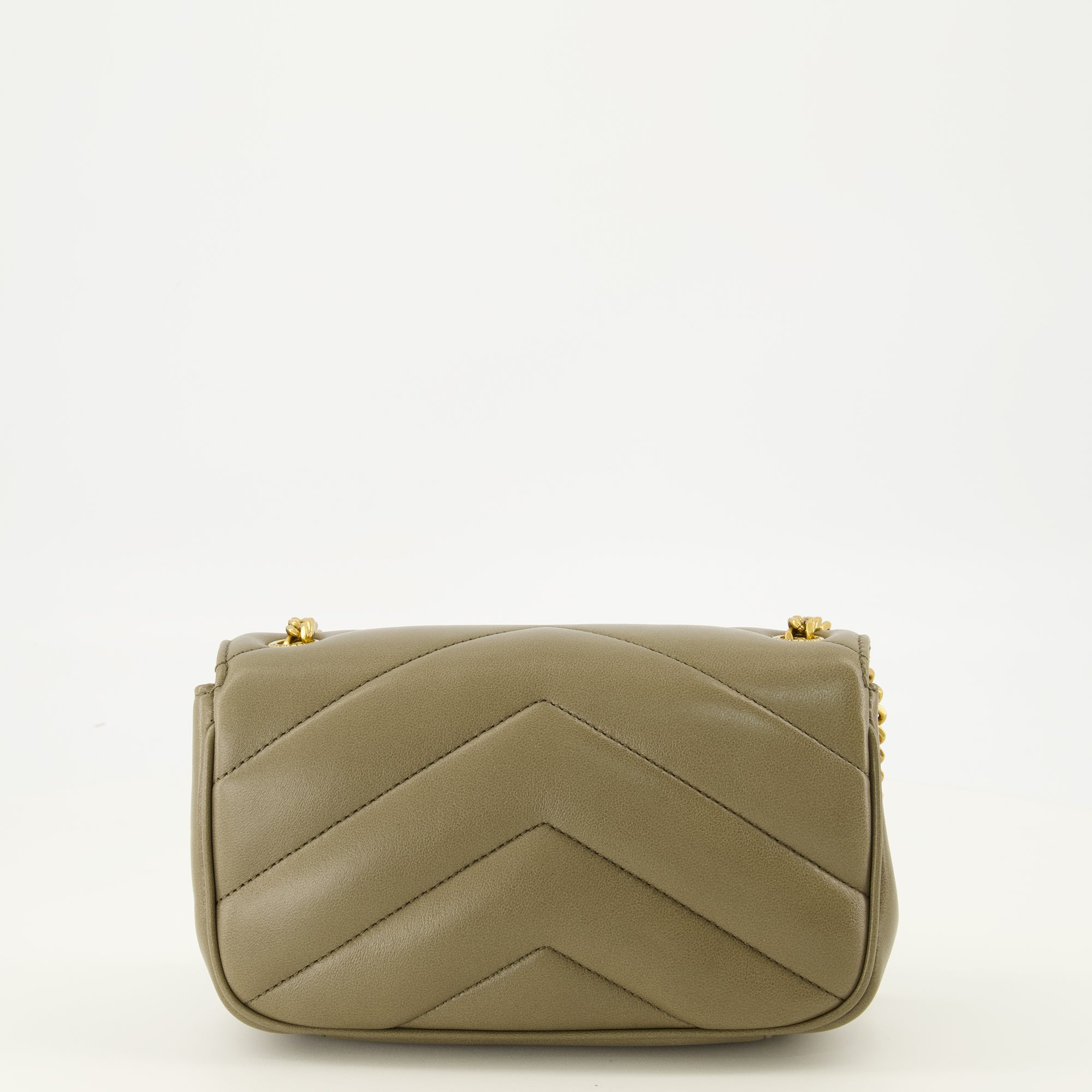 Sacs bandoulière Sac Loulou mini en cuir kaki Saint Laurent Kaki Femme