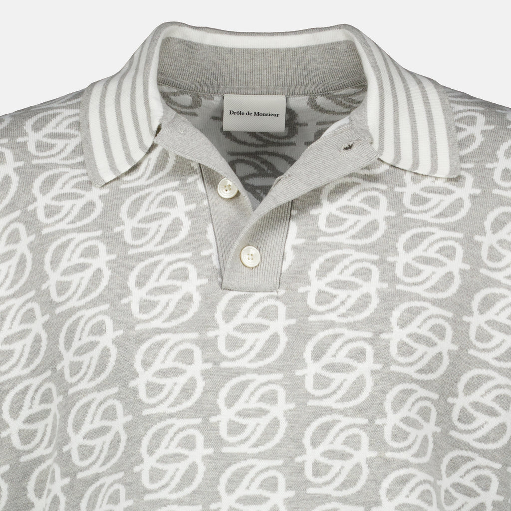 Maille D Miror グレー ニット ポロ Drole De Monsieur Gris Homme