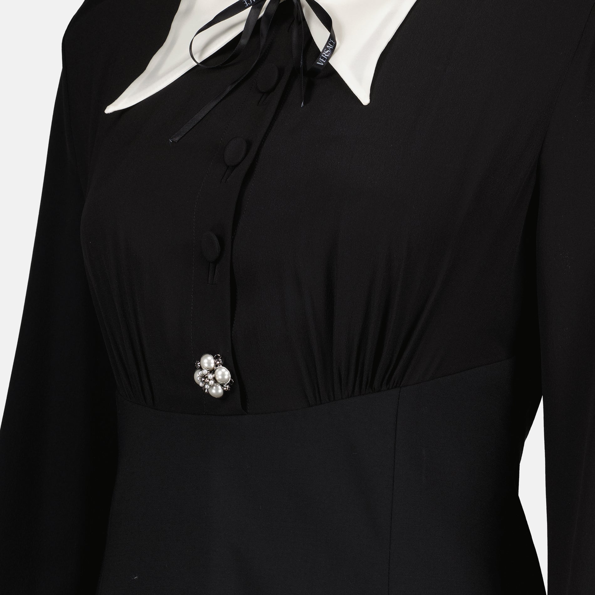 Robes Mini robe noire en soie Versace Noir Femme