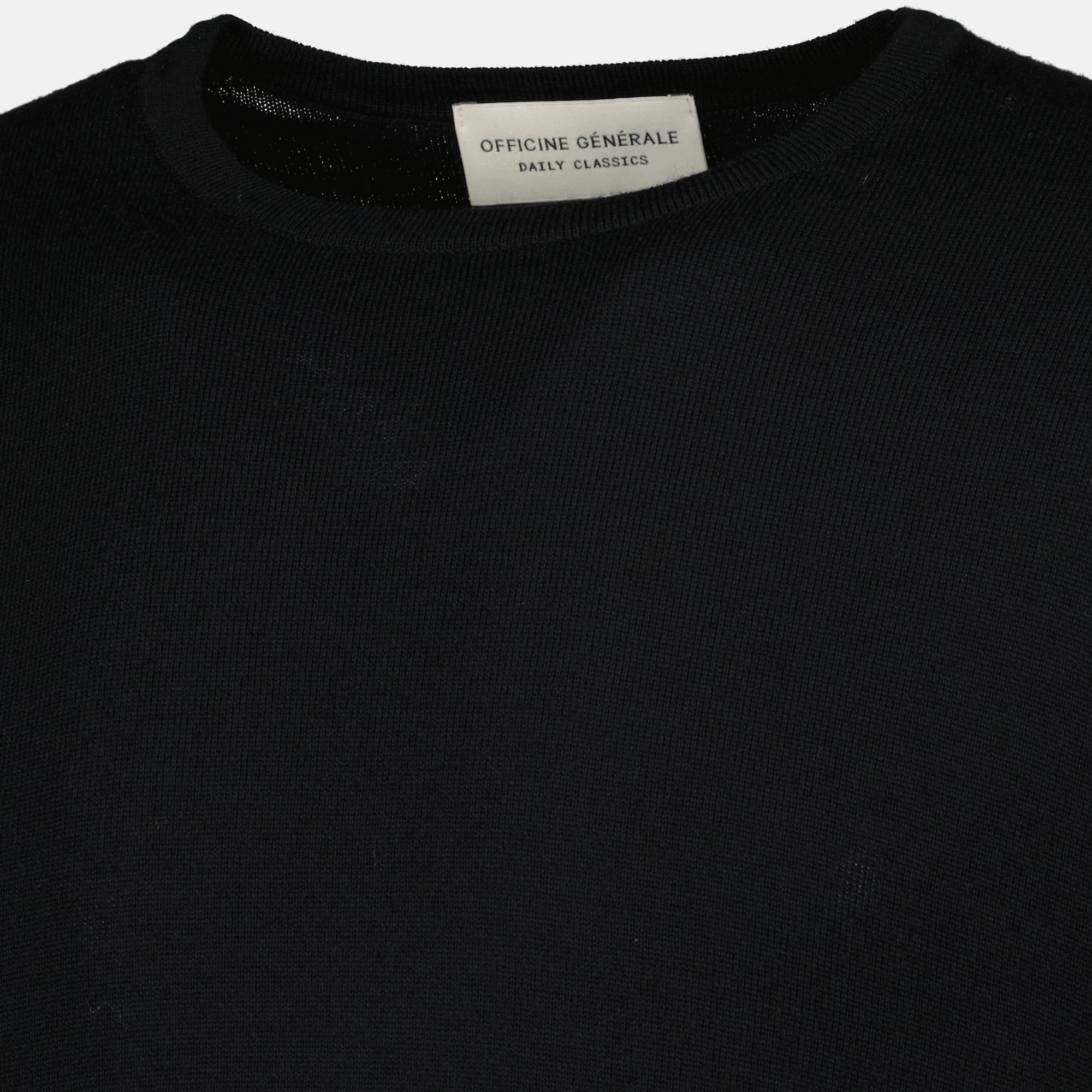 Maille Pull en laine noir Officine Générale Noir Unisexe