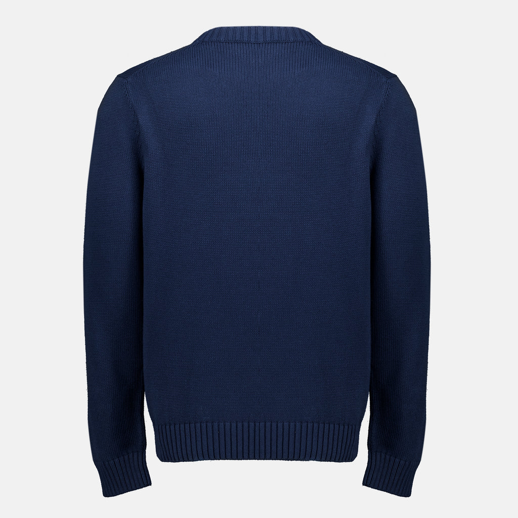 Maille Pull bleu marine en coton Prada Bleu foncé Homme