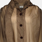 Manteaux Blusa de Seda com Laço em Nylon Castanho Saint Laurent Marron Femme