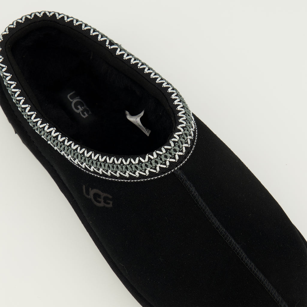 Image of the Ugg Men's Tasman II black mules - Spring-Summer 2026 season - Detailed top view