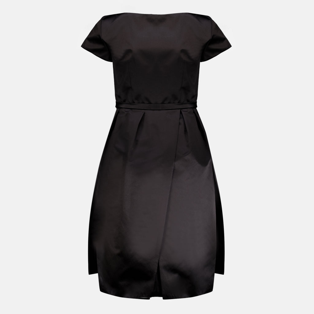 Robes Black Silk Duchess Dress Prada Noir Femme