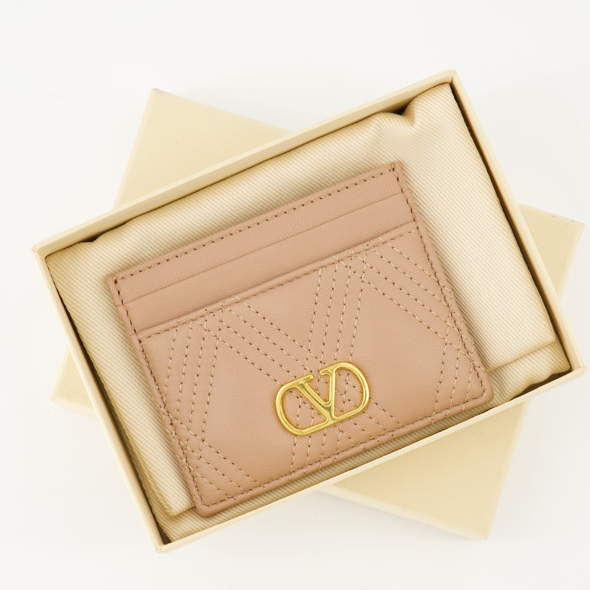 Petite maroquinerie クイルト 67 カードホルダー Valentino Garavani Rose Femme