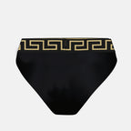 Beachwear Medusa Greca Bikini Bottom Versace Black Femme
