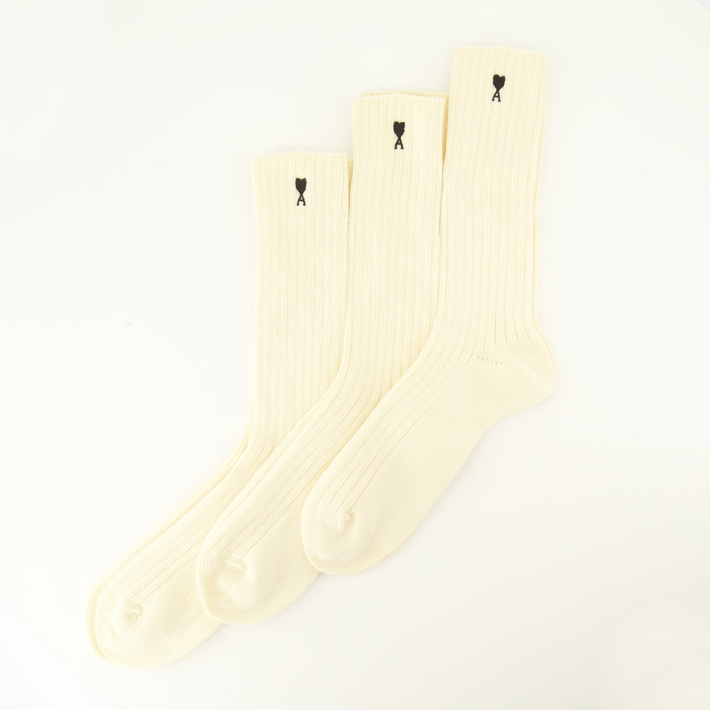 Sous-vêtements et homewear Set de 3 calcetines AMI Heart en algodón beige Ami PARIS Beige Unisexe