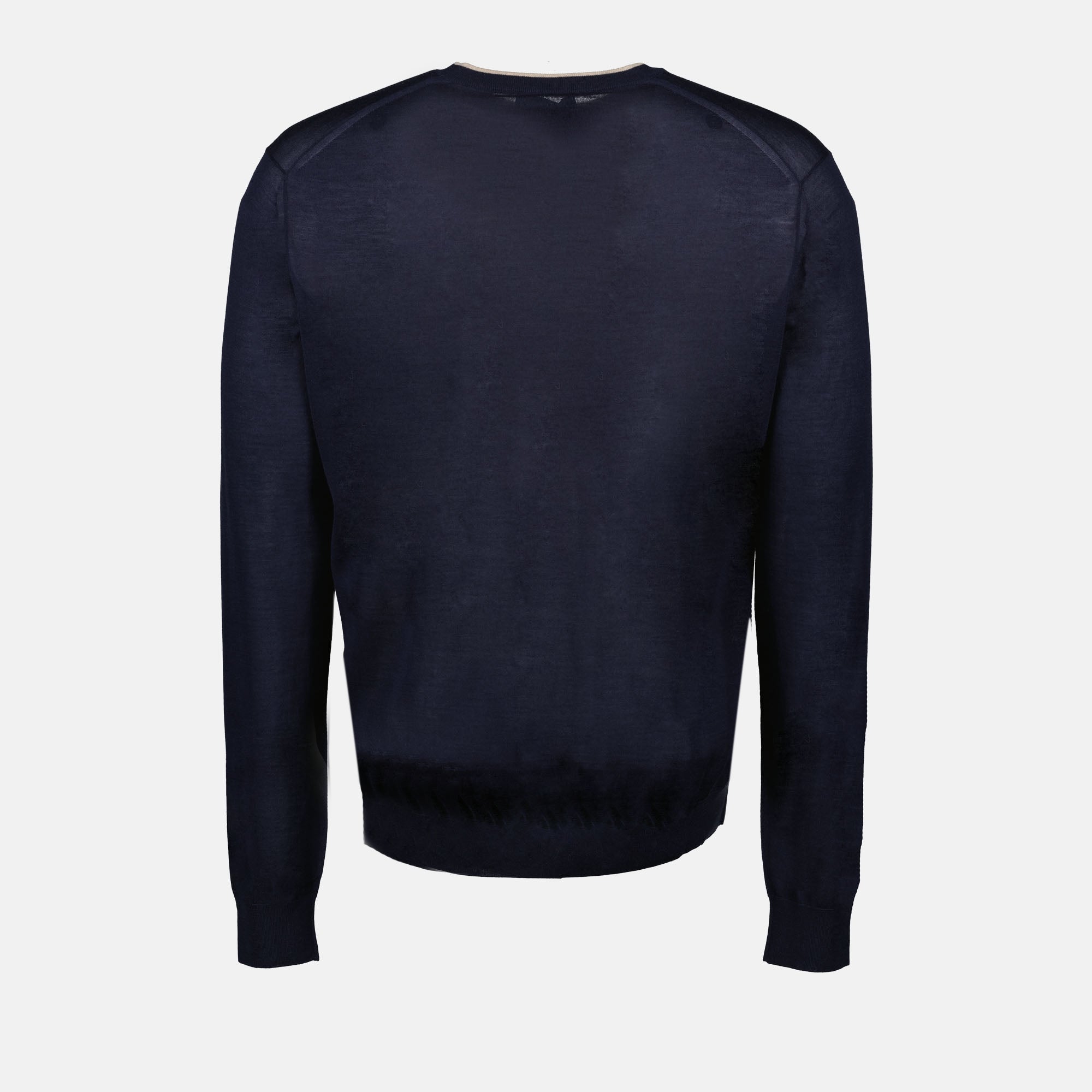 Maille Pull en laine fine Prada Bleu foncé Homme