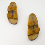 オープントゥシューズ アリゾナサンダル Birkenstock 茶色 Femme