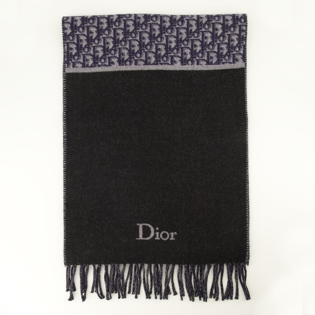 Écharpes, foulards et gants Écharpe double face Dior Oblique Dior Bleu foncé Homme