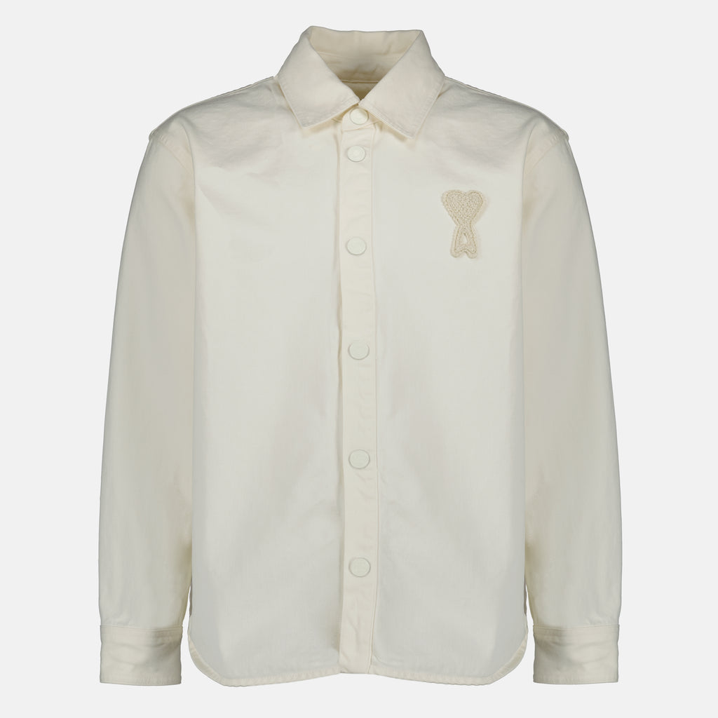 Immagine dell'articolo Camicia di cotone bianca del marchio Ami PARIS per Unisex - Stagione Primavera-Estate 2026 - Vista Frontale