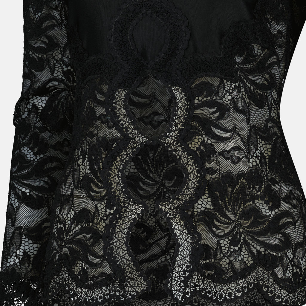 Imagen de la blusa de encaje y jersey negro de la marca Rabanne para Mujer - Temporada Primavera-Verano 2026 - Vista Detallada_1