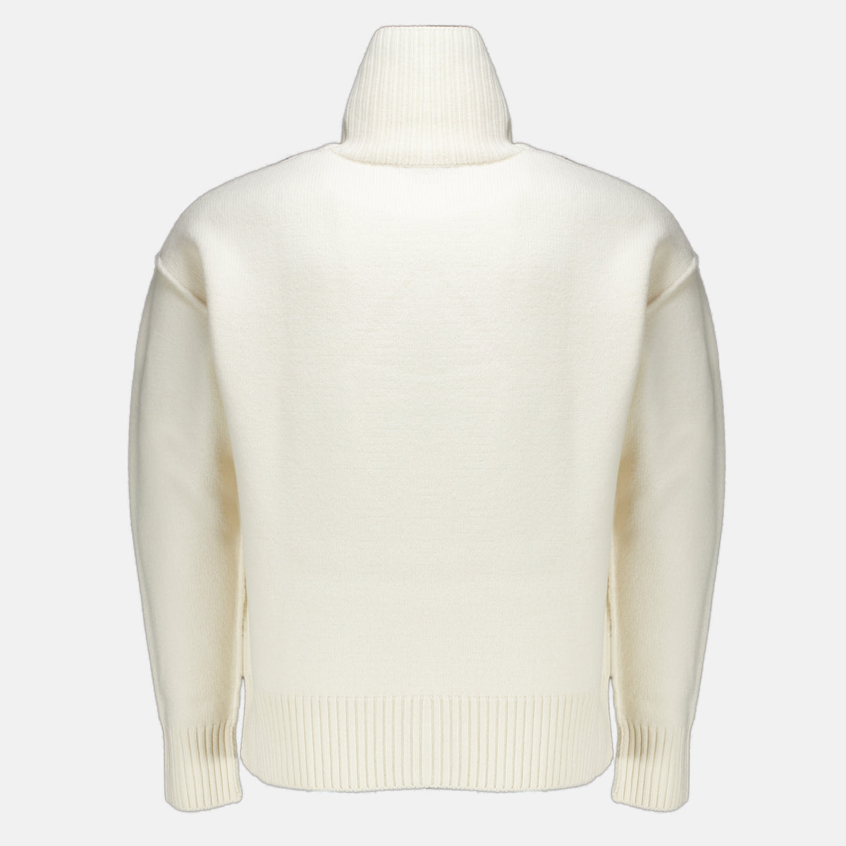 Maille AMI Herz Weißer Rollkragenpullover Ami PARIS Blanc Unisexe