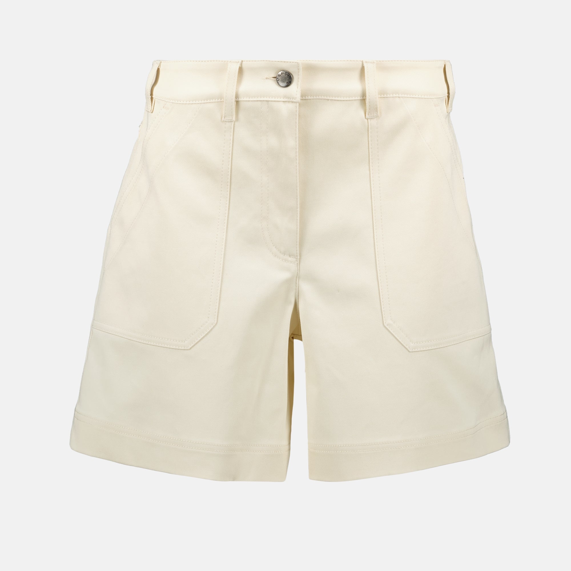 Shorts Bermuda en gabardine Moncler Beige Femme