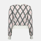 Maille Pull à carreaux Check Burberry Blanc Femme