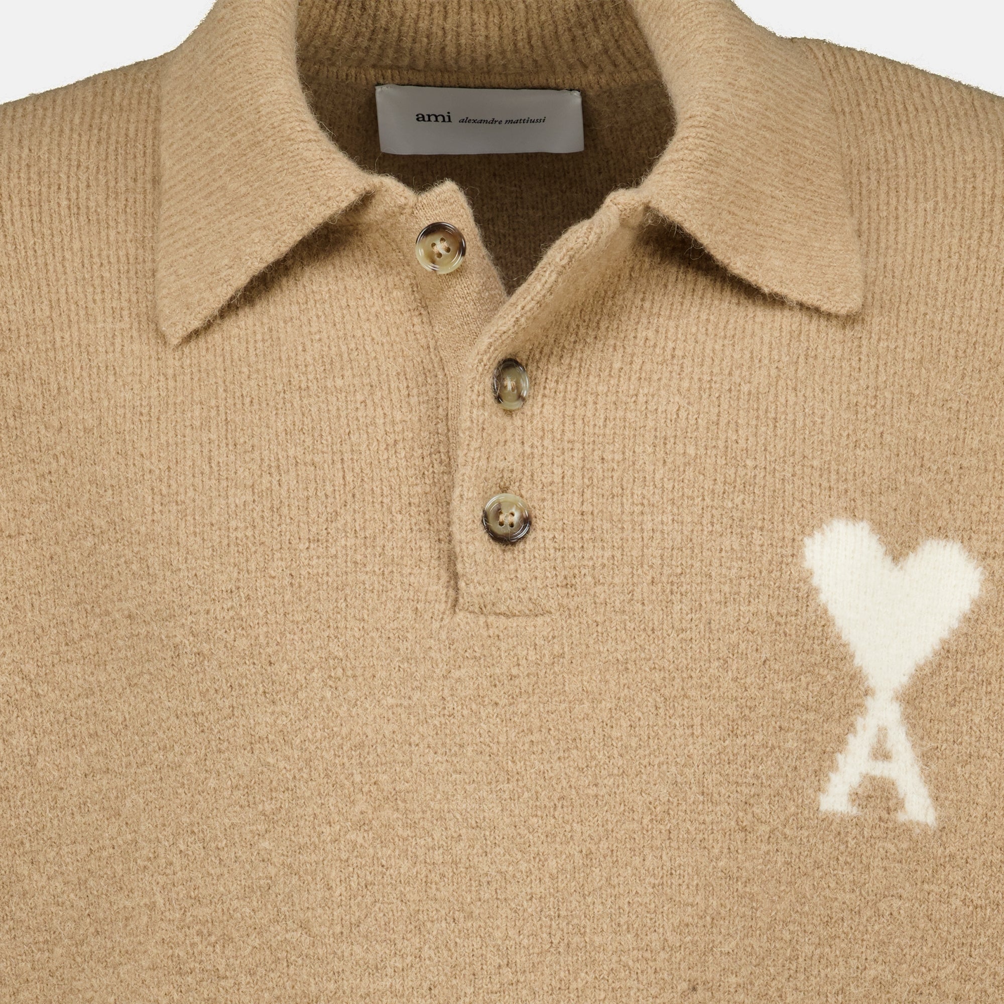 Polos Suéter Beige de Alpaca Ami PARIS Beige Unisexe