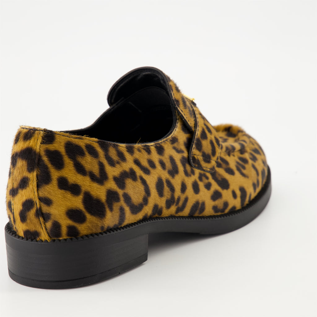 Mocassins Mocassins en velours léopard Prada Marron Femme