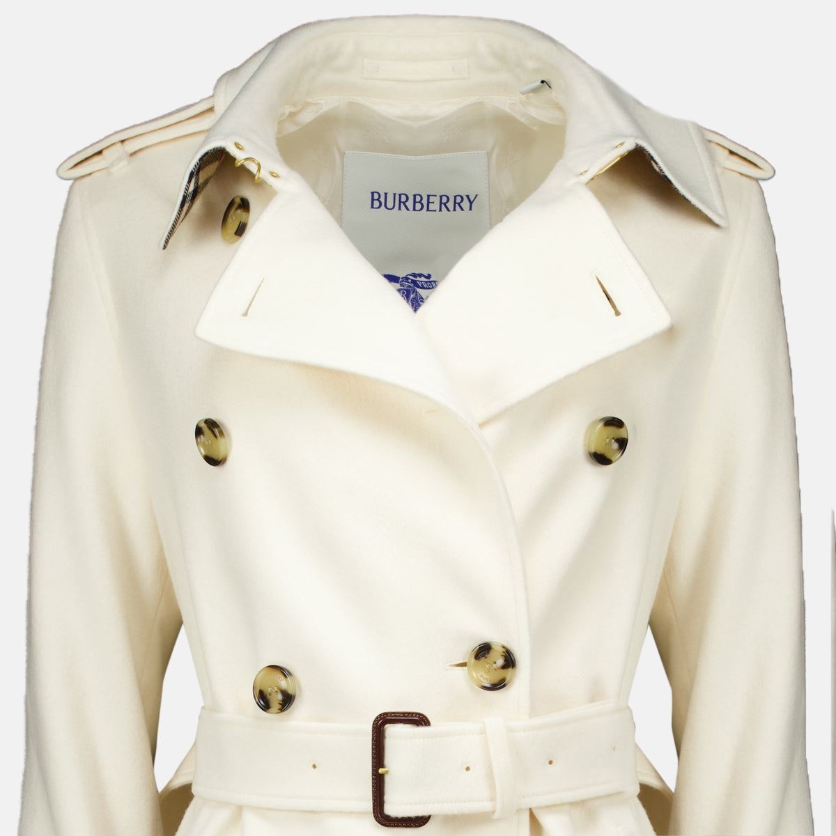 Manteaux Cappotto Trench Bianco Kensington Burberry Blanc Femme