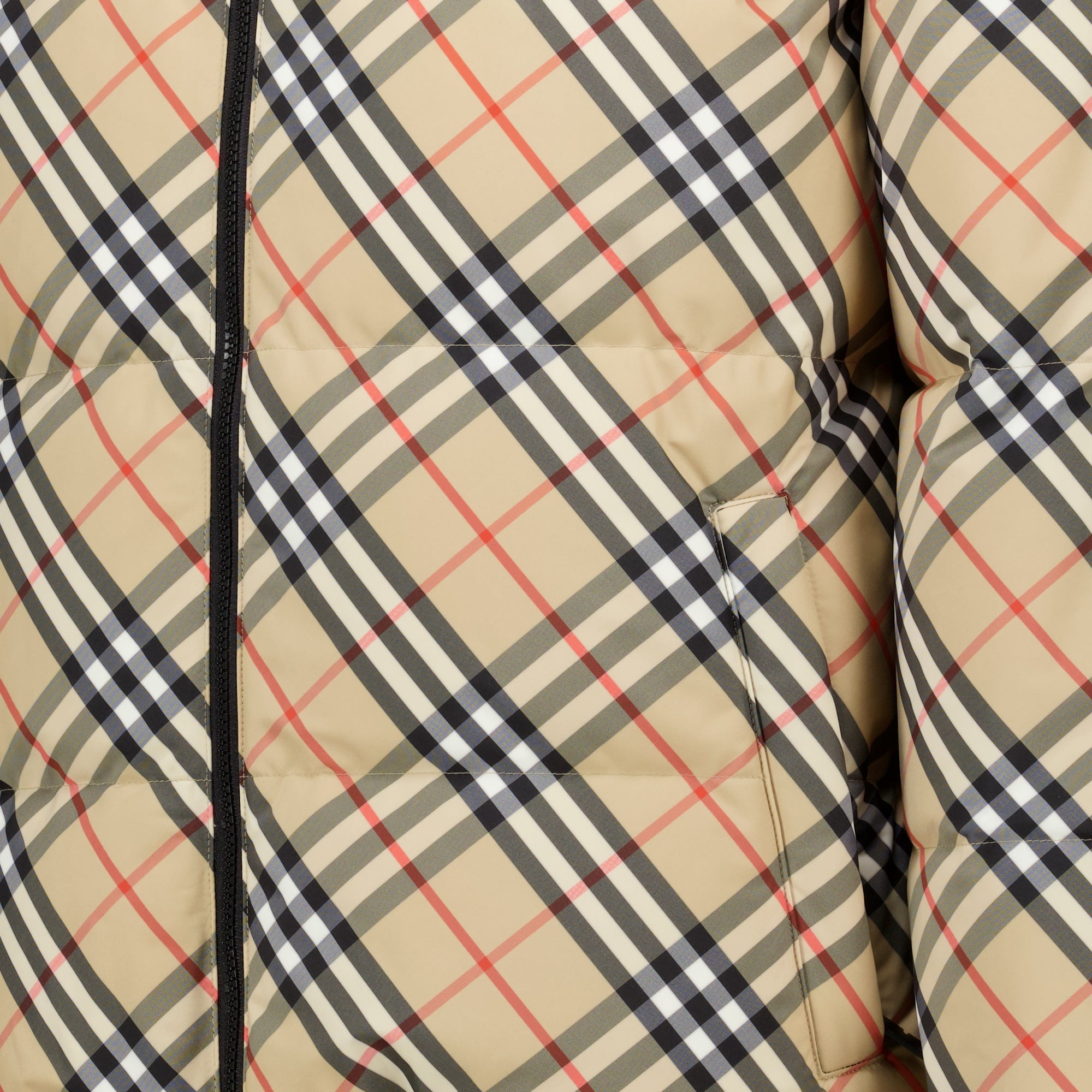 Vestes Doudoune réversible à carreaux Check Burberry Beige Homme