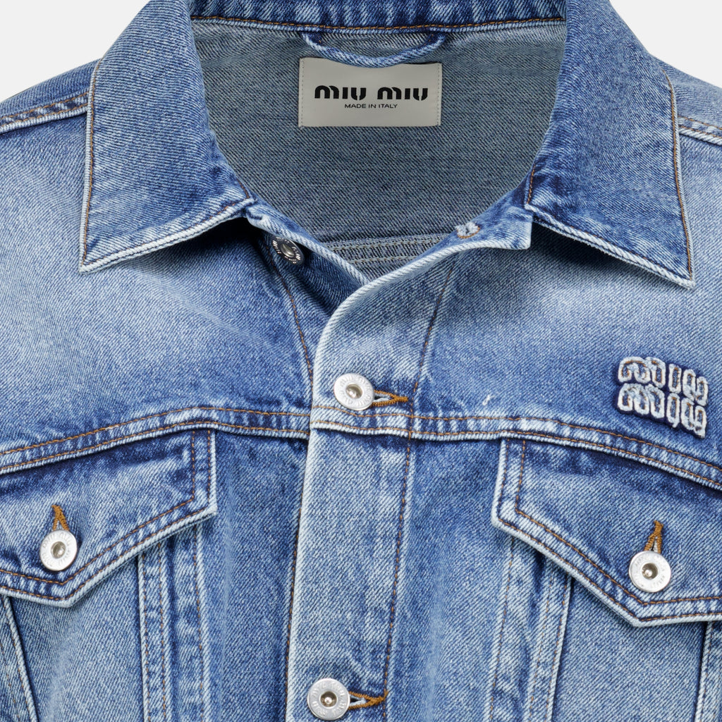 Vestes ショート ブルーデニムジャケット Miu Miu Bleu Femme