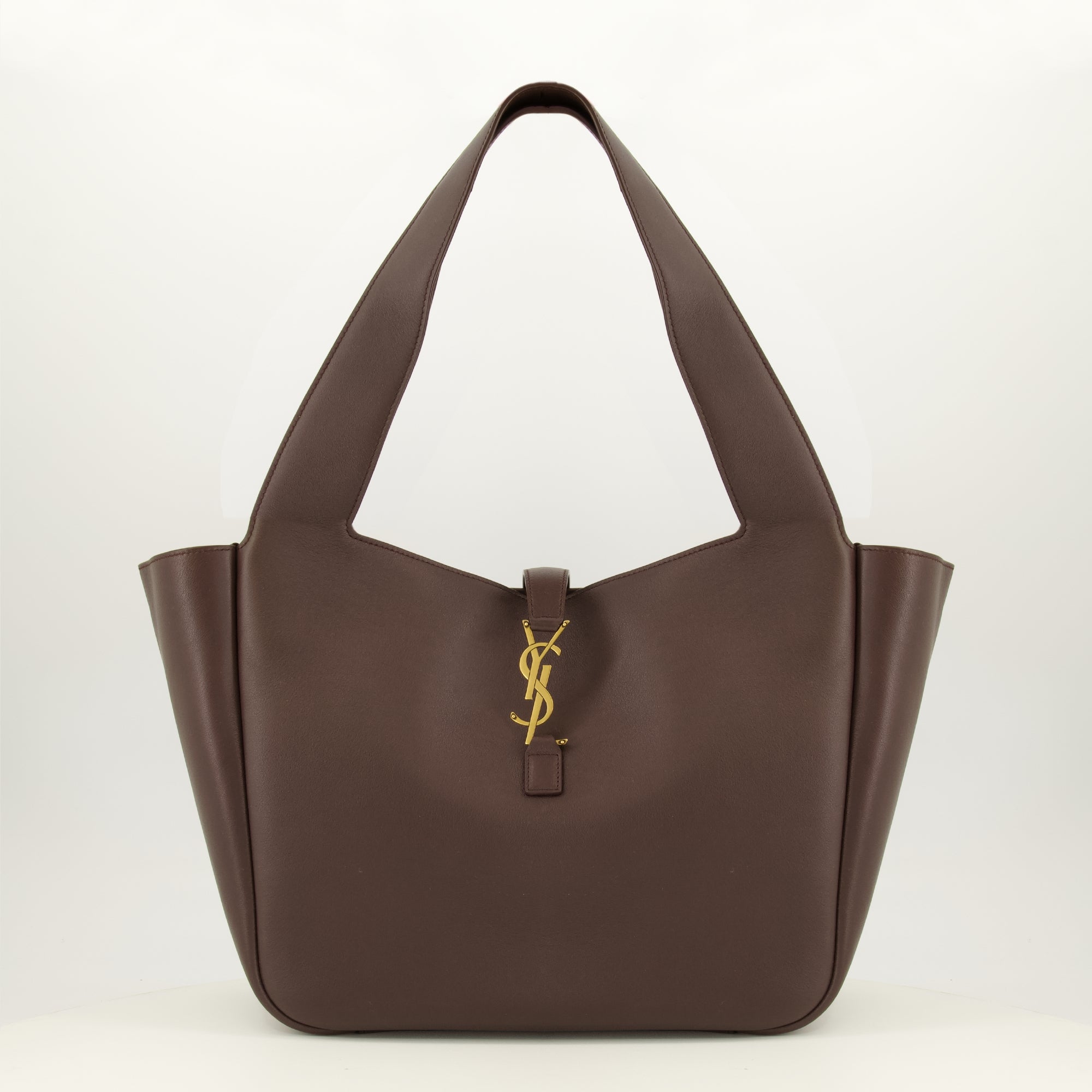 Sacs à main et épaule バルガンディレザーのLe 5 à 7 Beaバッグ Saint Laurent Marron Femme