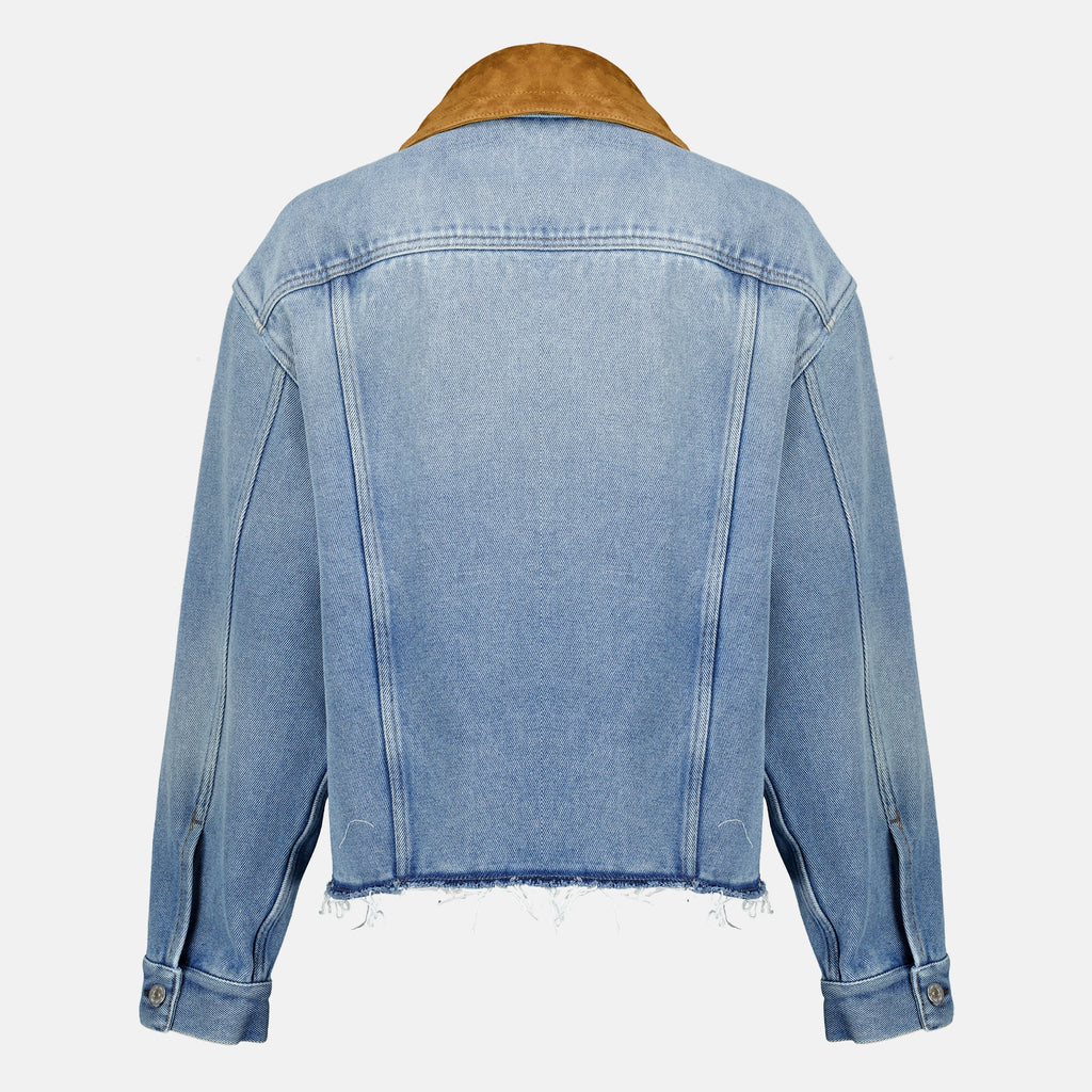 Vestes Giacca in Denim Blu e Suede Miu Miu Bleu Femme