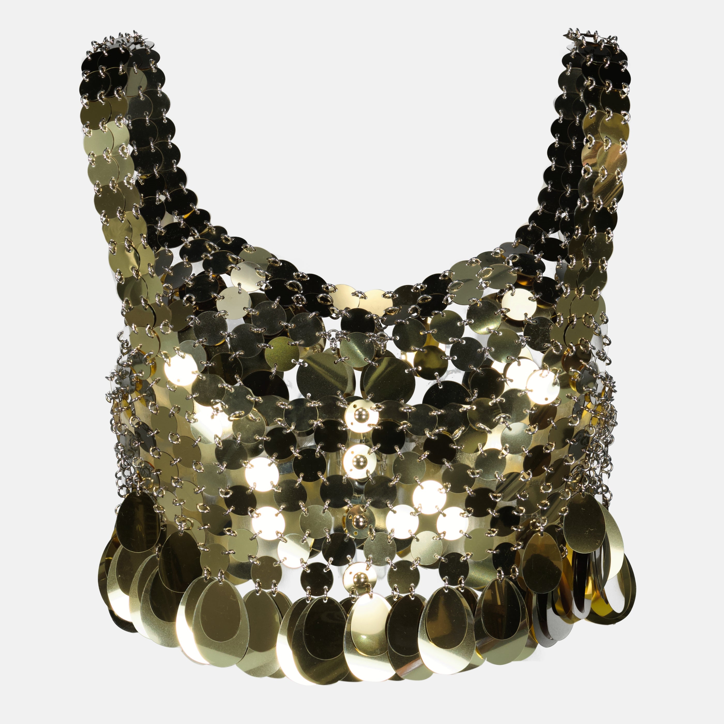 Imagen del sujetador de puntos dorados Sparkle de Rabanne para mujer - Temporada Primavera-Verano 2026 - Vista trasera