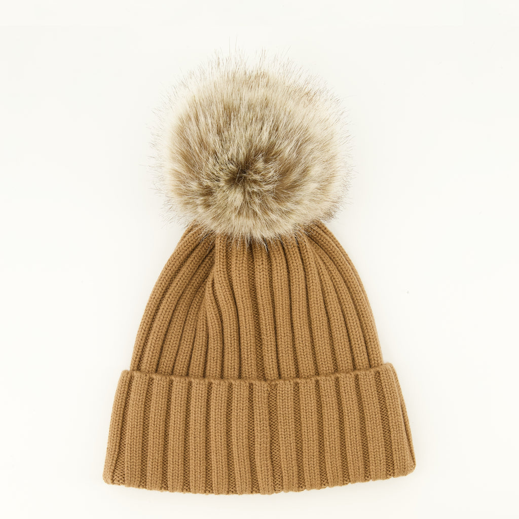 Chapeaux, casquettes et bonnets Gorro de lana marrón con pompón Moncler Marron Femme