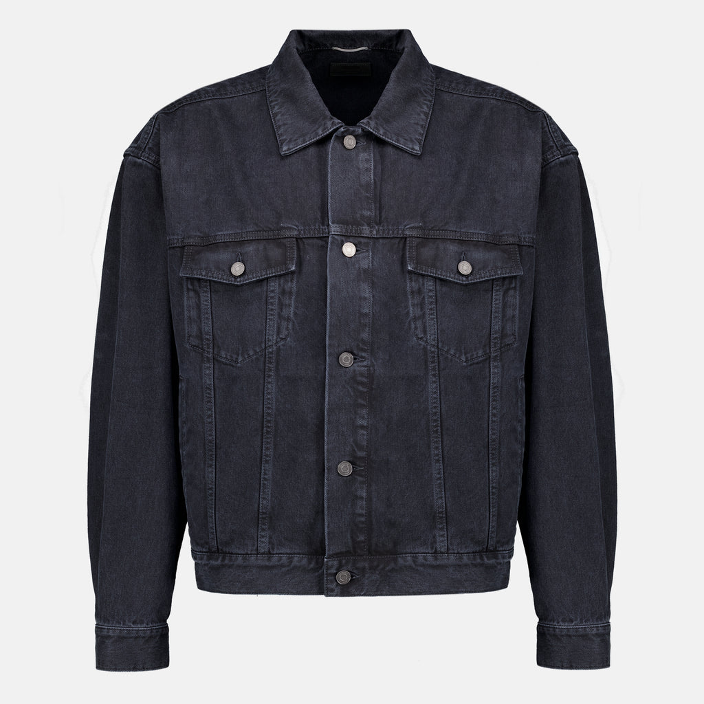 Vestes Giacca in Denim Nera Saint Laurent Noir Homme
