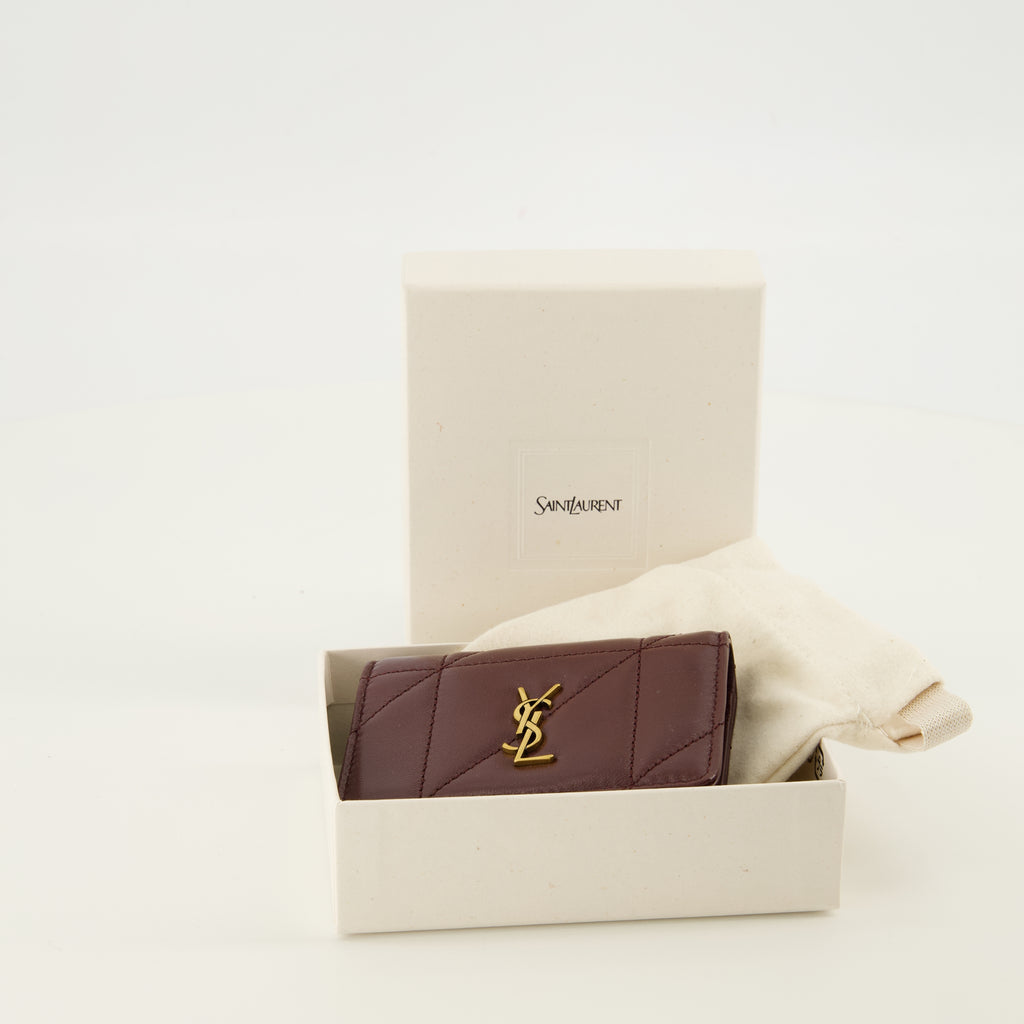 Petite maroquinerie Porte-cartes Jamie bordeaux Saint Laurent Bordeaux Femme