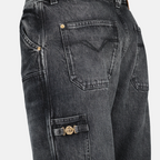 Calças Jeans Cargo Cinza Versace Preto Homme