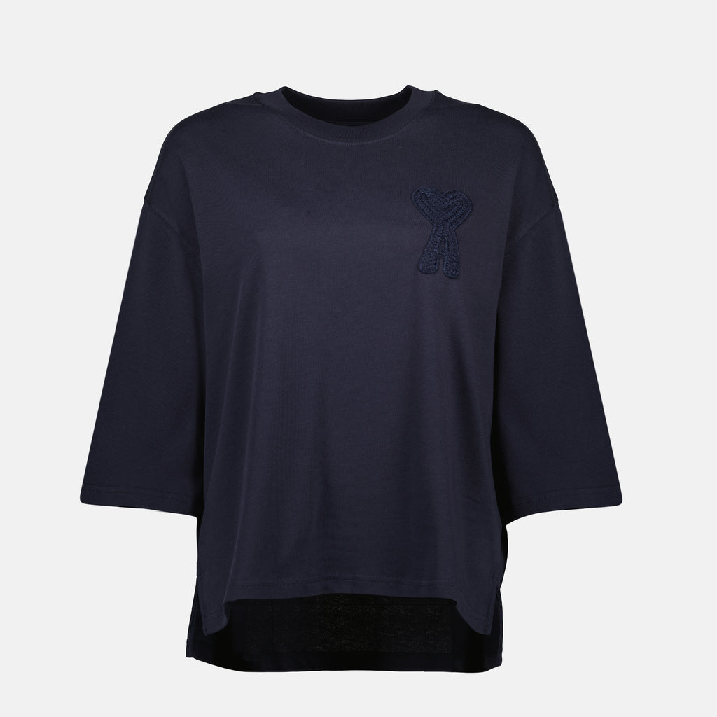 Camisetas T-shirt Ami de Coeur Tecido Ami PARIS Azul escuro Femme